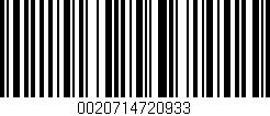 Código de barras (EAN, GTIN, SKU, ISBN): '0020714720933'