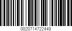 Código de barras (EAN, GTIN, SKU, ISBN): '0020714722449'