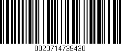 Código de barras (EAN, GTIN, SKU, ISBN): '0020714739430'