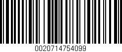 Código de barras (EAN, GTIN, SKU, ISBN): '0020714754099'