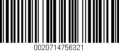 Código de barras (EAN, GTIN, SKU, ISBN): '0020714756321'