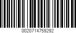 Código de barras (EAN, GTIN, SKU, ISBN): '0020714759292'