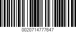 Código de barras (EAN, GTIN, SKU, ISBN): '0020714777647'