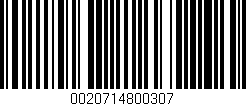 Código de barras (EAN, GTIN, SKU, ISBN): '0020714800307'