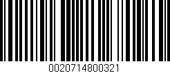 Código de barras (EAN, GTIN, SKU, ISBN): '0020714800321'