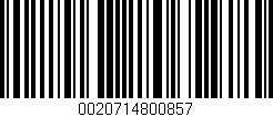 Código de barras (EAN, GTIN, SKU, ISBN): '0020714800857'