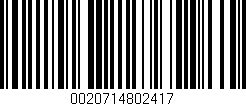 Código de barras (EAN, GTIN, SKU, ISBN): '0020714802417'