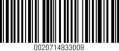 Código de barras (EAN, GTIN, SKU, ISBN): '0020714833008'