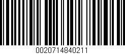 Código de barras (EAN, GTIN, SKU, ISBN): '0020714840211'