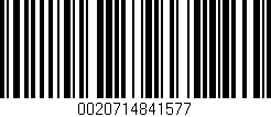 Código de barras (EAN, GTIN, SKU, ISBN): '0020714841577'