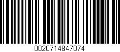 Código de barras (EAN, GTIN, SKU, ISBN): '0020714847074'