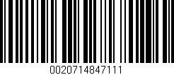 Código de barras (EAN, GTIN, SKU, ISBN): '0020714847111'