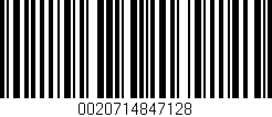 Código de barras (EAN, GTIN, SKU, ISBN): '0020714847128'