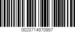 Código de barras (EAN, GTIN, SKU, ISBN): '0020714870997'