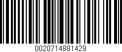 Código de barras (EAN, GTIN, SKU, ISBN): '0020714881429'