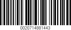 Código de barras (EAN, GTIN, SKU, ISBN): '0020714881443'