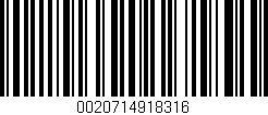 Código de barras (EAN, GTIN, SKU, ISBN): '0020714918316'