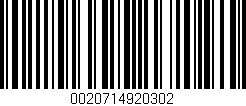 Código de barras (EAN, GTIN, SKU, ISBN): '0020714920302'