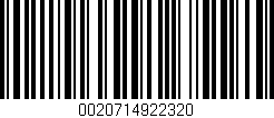 Código de barras (EAN, GTIN, SKU, ISBN): '0020714922320'