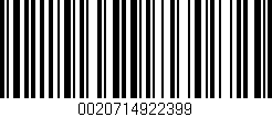 Código de barras (EAN, GTIN, SKU, ISBN): '0020714922399'