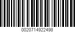 Código de barras (EAN, GTIN, SKU, ISBN): '0020714922498'