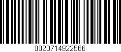 Código de barras (EAN, GTIN, SKU, ISBN): '0020714922566'