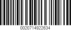 Código de barras (EAN, GTIN, SKU, ISBN): '0020714922634'