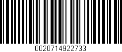 Código de barras (EAN, GTIN, SKU, ISBN): '0020714922733'