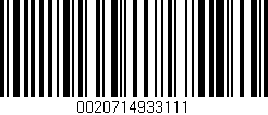 Código de barras (EAN, GTIN, SKU, ISBN): '0020714933111'