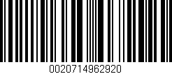 Código de barras (EAN, GTIN, SKU, ISBN): '0020714962920'