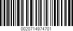 Código de barras (EAN, GTIN, SKU, ISBN): '0020714974701'