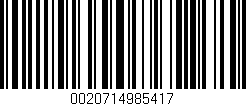 Código de barras (EAN, GTIN, SKU, ISBN): '0020714985417'