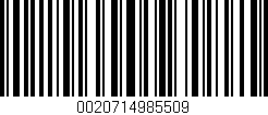 Código de barras (EAN, GTIN, SKU, ISBN): '0020714985509'
