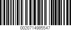 Código de barras (EAN, GTIN, SKU, ISBN): '0020714985547'