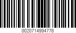 Código de barras (EAN, GTIN, SKU, ISBN): '0020714994778'