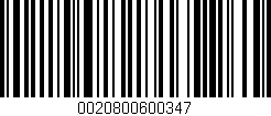 Código de barras (EAN, GTIN, SKU, ISBN): '0020800600347'