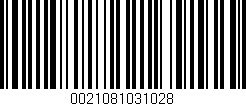 Código de barras (EAN, GTIN, SKU, ISBN): '0021081031028'