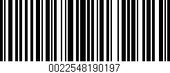 Código de barras (EAN, GTIN, SKU, ISBN): '0022548190197'