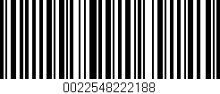 Código de barras (EAN, GTIN, SKU, ISBN): '0022548222188'