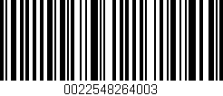 Código de barras (EAN, GTIN, SKU, ISBN): '0022548264003'