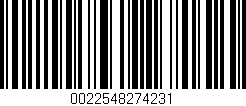 Código de barras (EAN, GTIN, SKU, ISBN): '0022548274231'