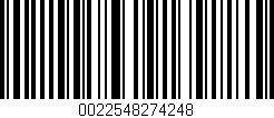 Código de barras (EAN, GTIN, SKU, ISBN): '0022548274248'