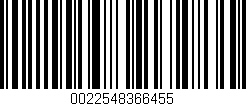 Código de barras (EAN, GTIN, SKU, ISBN): '0022548366455'