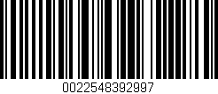 Código de barras (EAN, GTIN, SKU, ISBN): '0022548392997'