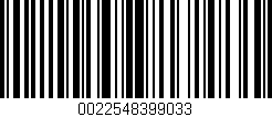 Código de barras (EAN, GTIN, SKU, ISBN): '0022548399033'