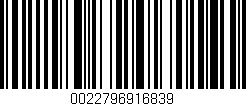 Código de barras (EAN, GTIN, SKU, ISBN): '0022796916839'