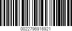 Código de barras (EAN, GTIN, SKU, ISBN): '0022796916921'