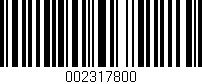 Código de barras (EAN, GTIN, SKU, ISBN): '002317800'