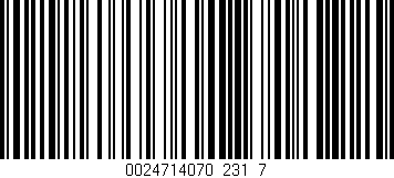 Código de barras (EAN, GTIN, SKU, ISBN): '0024714070_231_7'
