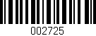 Código de barras (EAN, GTIN, SKU, ISBN): '002725'